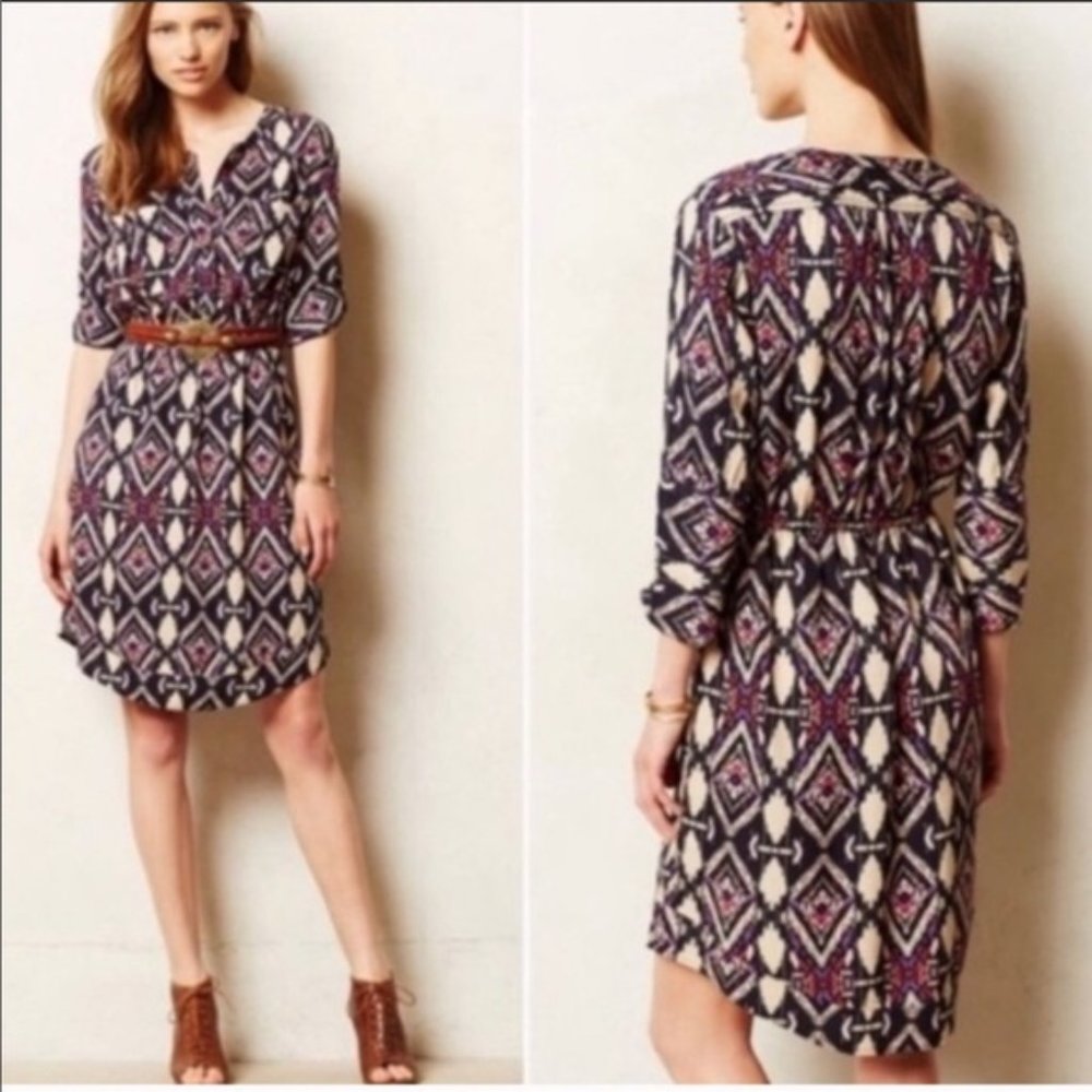 Anthropologie Mira Ikat Shirt Dress - Size 0